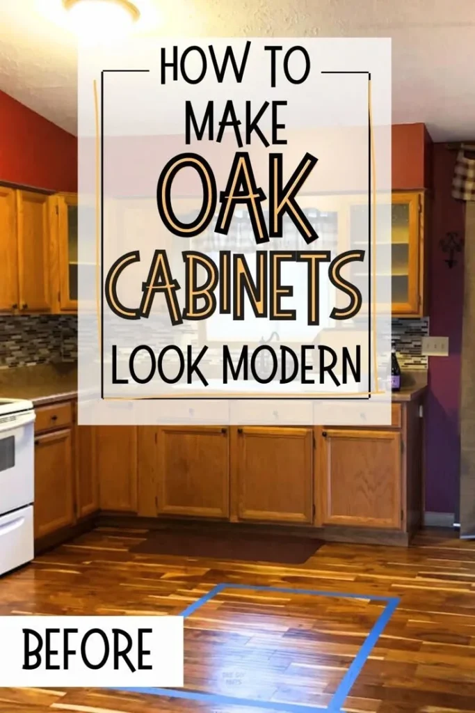 Modern oak kitchen cabinets transformed without paint for a stylish look.