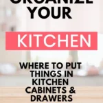 Organized kitchen space with labeled containers and neatly arranged utensils.