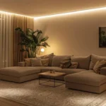 Cozy living room setup featuring a stylish corner sofa and creative decor ideas